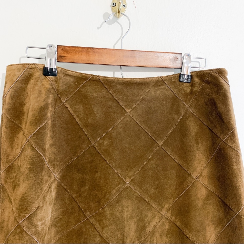 Liz Claiborne Suede Brown A-Line Skirt - Picture 5 of 10